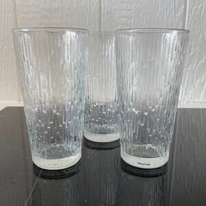 Finlandia Jeannette Icicle Tree Bark Tall Tumblers‎ PRISTINE